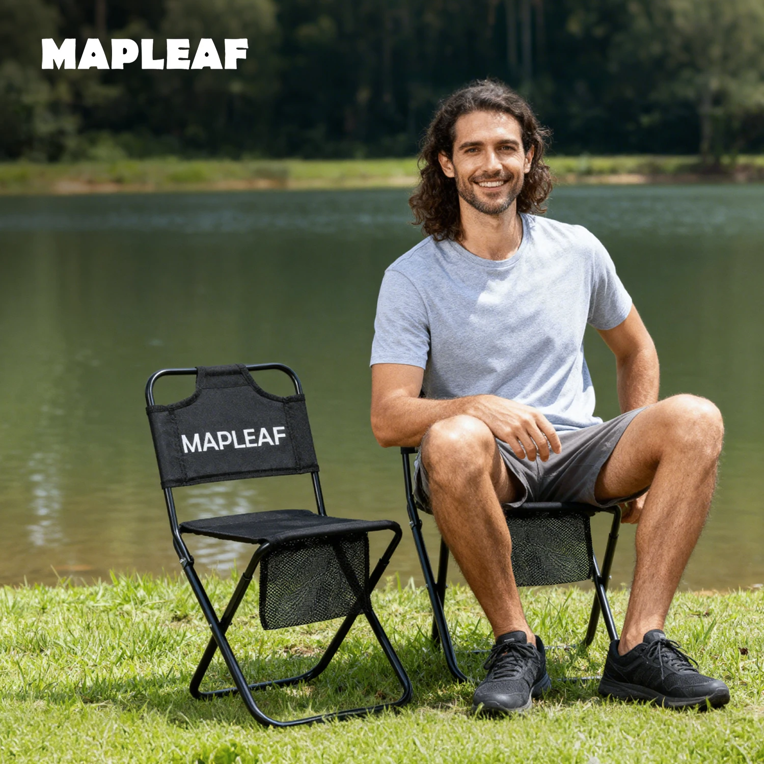 Chaise plage MAPLEAF ultra légère pliante voyage randonnée pêche camping pique-nique