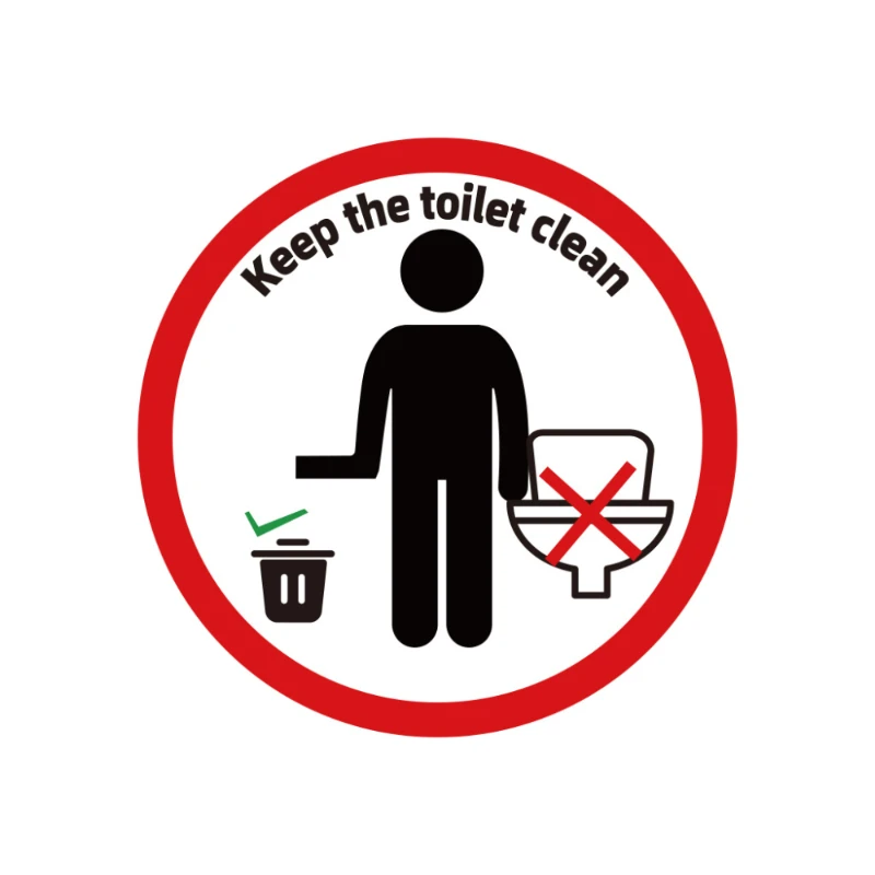 Toilet Stickers Creative English Sign Toilet Sticker Toilet Decoration Keep The Clean Sticker with Pattern Restroom Decor