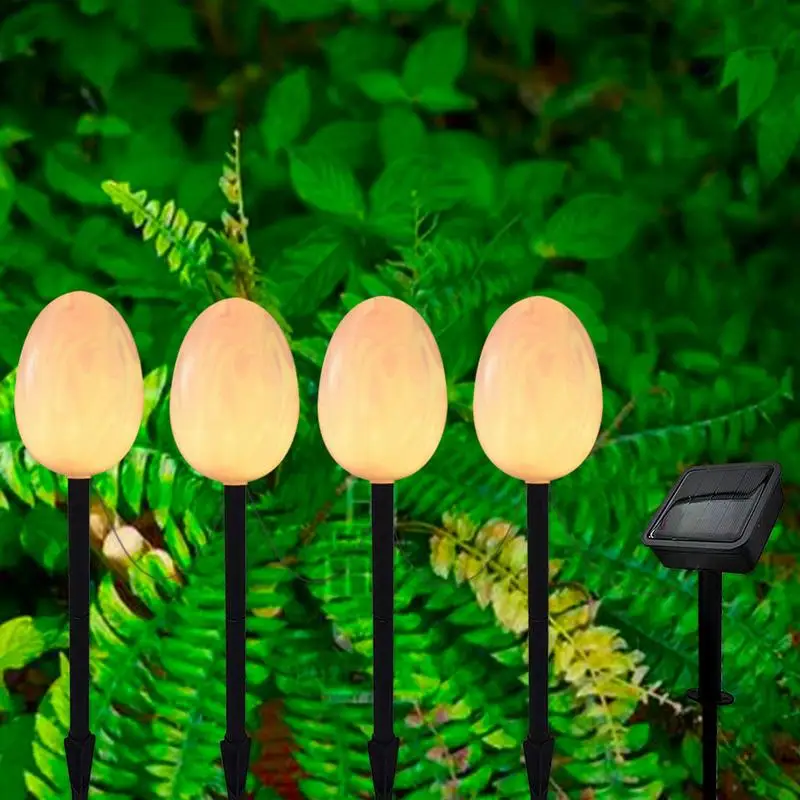 Solar Easter Egg Lights Egg Landscape Ground Lights With Stake Waterproof Path Lamp Decorative Yard Art Holiday Decorations For