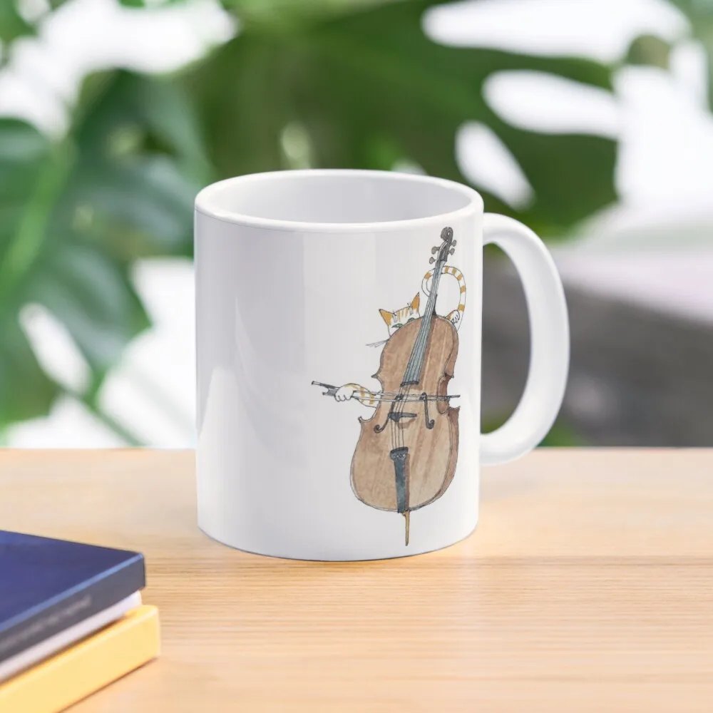 

Cello Cat Coffee Mug Cold And Hot Thermal Glasses Original Breakfast Cups Mug