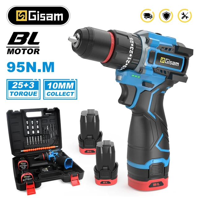 Gami 95NM perceuse à percussion électrique sans brosse 25 + 3 couple 3 en 1 tournevis électrique sans fil outils électriques portables pour la maison Woodwo 1