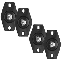 4 Pcs Ball Pulley Base Storage Bin Adhesive Casters Sticky Garbage Can Swivel Small Wheels Abs Universal Mini for Appliances 1