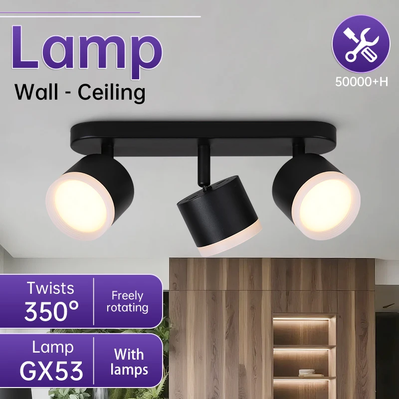GX53 Led ceiling lamp 220 volts 3 color small spotlight bulbs downward replacement ceiling light for living room kitchen corridor