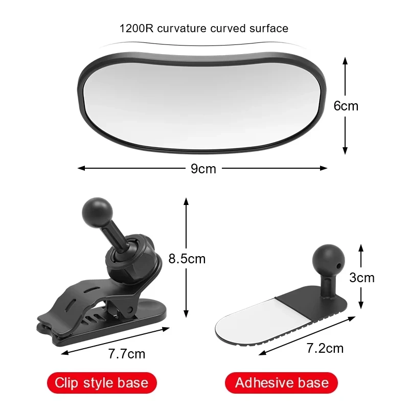 Enhanced Rearview Mirror with Wide-Angle View and 360-Degree Rotation for Improved Safety and Clear Reflection