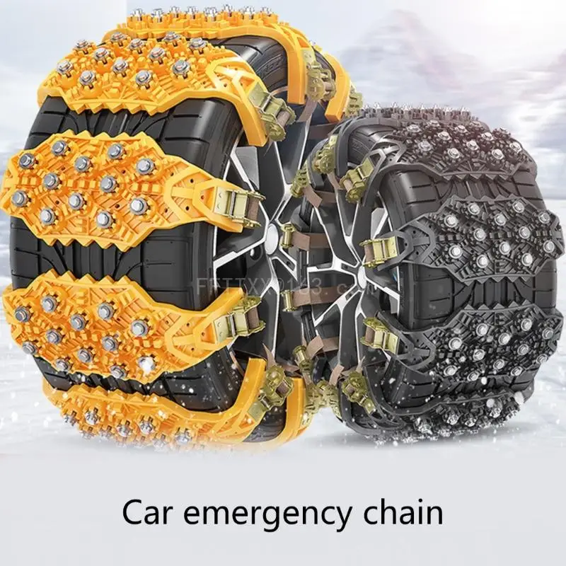 Car Emergency Snow Chains Easy to Install Tire Chain Versatile Automotive Snow Chain for Enhances Traction & Safety