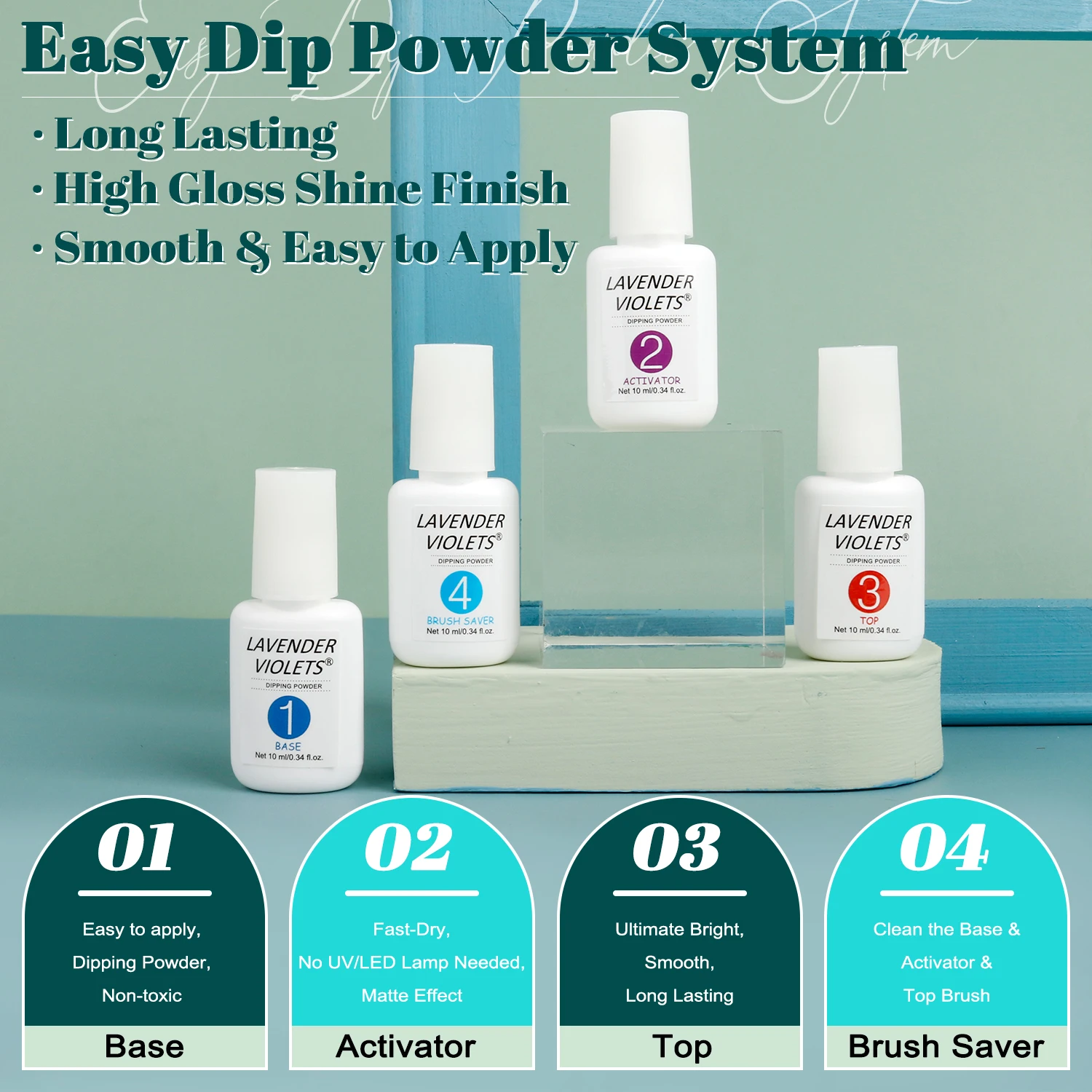 20pcs Dip Powder Nail Kit with 16 Blue Green Colors Fast Air Dry Dipping Powder and Dip Liquid Set for Nail Art Women Girls Gift 4