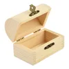 1x Plain Wood Wooden Arched Hinged Storage Boxes Craft Gift Box Multifunction Home Jewelry Sundries Cosmetics Storage Boxes 2