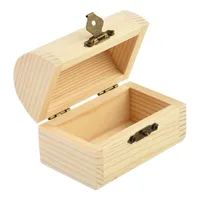 1x Plain Wood Wooden Arched Hinged Storage Boxes Craft Gift Box Multifunction Home Jewelry Sundries Cosmetics Storage Boxes 2