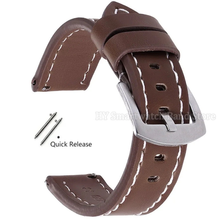 Premium Leather Smartwatch Band with Universal Quick Release Clasp