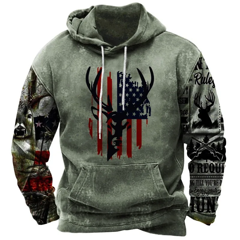Spring/ Autumn Vintage Men's Hoodie  Route 66 Cycling Jacket Sweatshirt  3d Vintage Loose Casual Long Sleeve Tops  Size 2XS-4XL