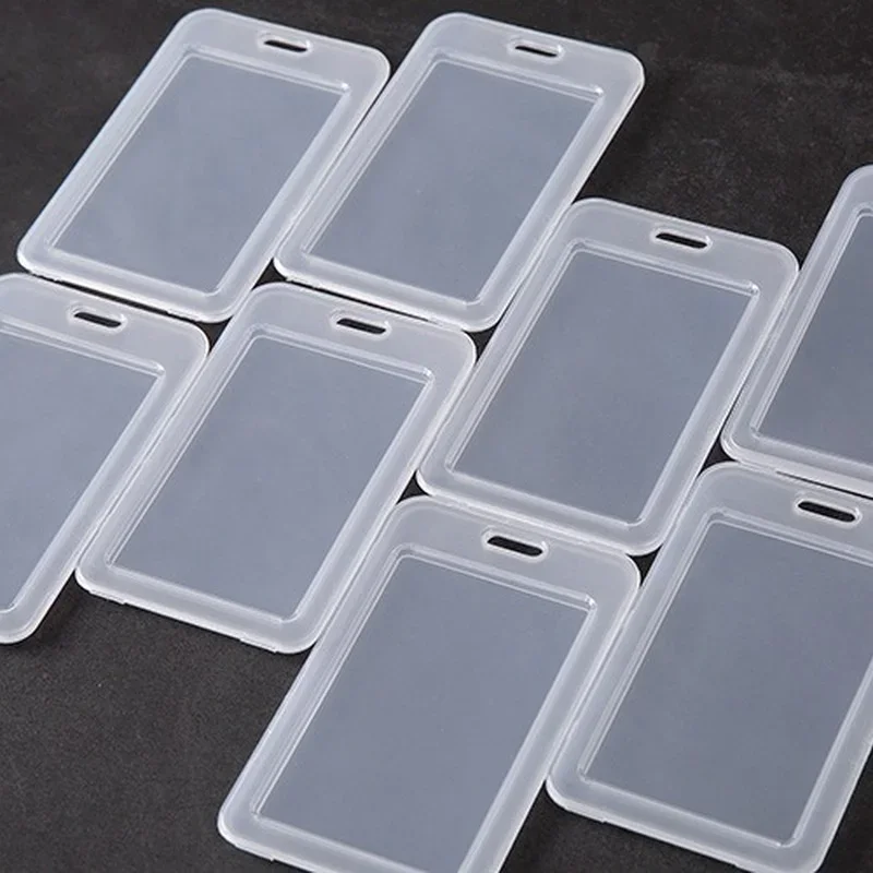 

2pcs/set Transparent ID Tag Working Permit Case Business Name Card Holder Cover Employee's Work Pass Card Badge Cover Sleeve
