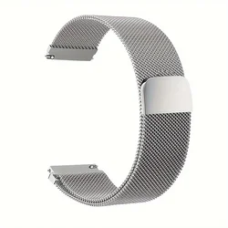 Elegant Milanese Loop Magnetic Bracelet Strap, 44mm/40mm in Timeless Style - 22MM watch band (Silver)
