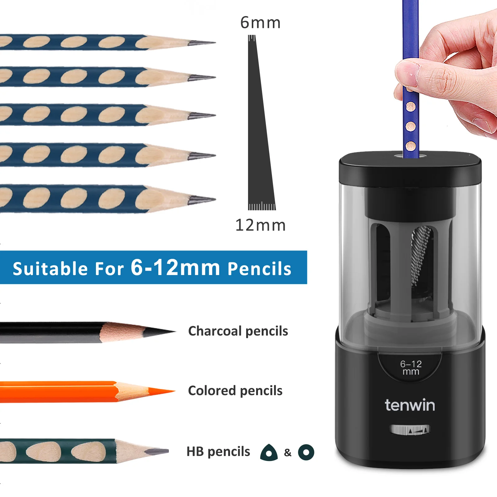 Temperamatite 3 Regolazioni Punta Affilatura Temperamatite Elettrico USB Ricaricabile: Affila Matite In 3-5 Secondi Senza Fatica! Temperamatite Ufficio Scuola Casa Durevole