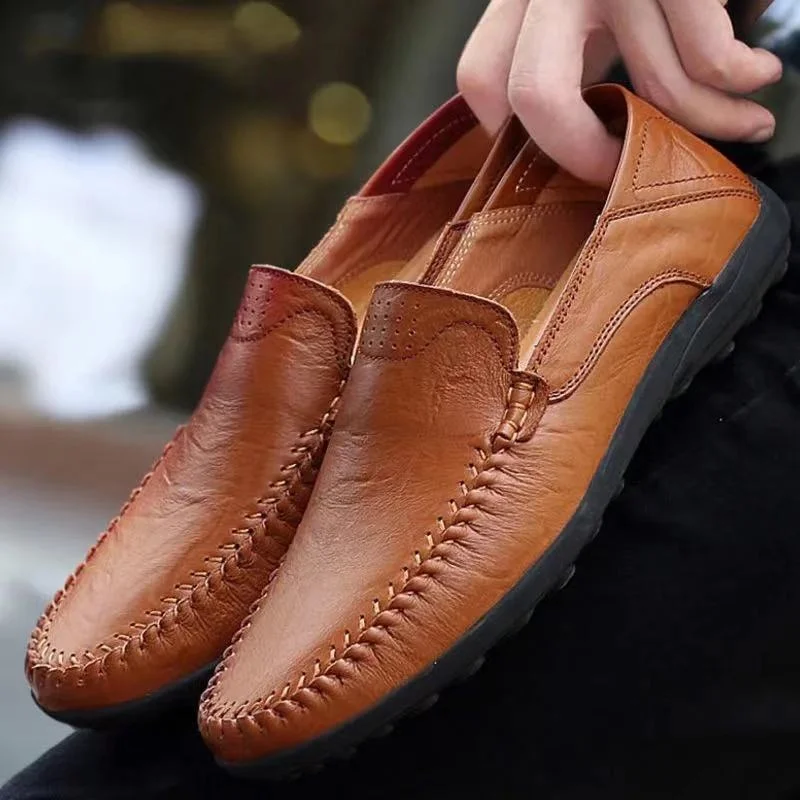 

Leather Shoes For Men Soft Shoes Man Comfortable Casual Men Loafers Moccasins Driving Shoe Male Rubber Sole Size 39-44