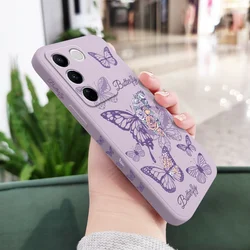Elegant Half Rose Design Phone Case - Stylish and Durable Protection for Y33T(Y33S) (Light Purple)