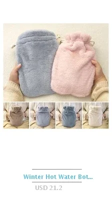 Description Picture 5 of item2000ml Hot-water Bag Cover Plush Hot Water Bottle Protecter Soft Hand Warmer Portable 2L Hot-water Bag Winter Warming Products