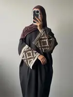 Abaya-Kimono brodé de luxe pour femmes, caftan musulman Islam, robes modestes, Abayas pour femmes, Kebaya, Eid, Dubaï, 2024 3