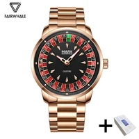 Mark Fairwhale Original Watch For Men Luxury Stainless Steel Clock Fashion Casual Fun Roulette Design Quartz Wristwatch 2025 New 5
