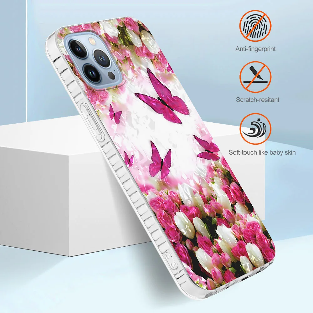 iphone 13 mini case Shell Texture Case for iPhone 14 13 12 11 Pro Max XS Mini X XR SE 7 8 Plus Cover Anti-slip Anti-scratch Soft Shockproof Fundas best iphone 13 mini case