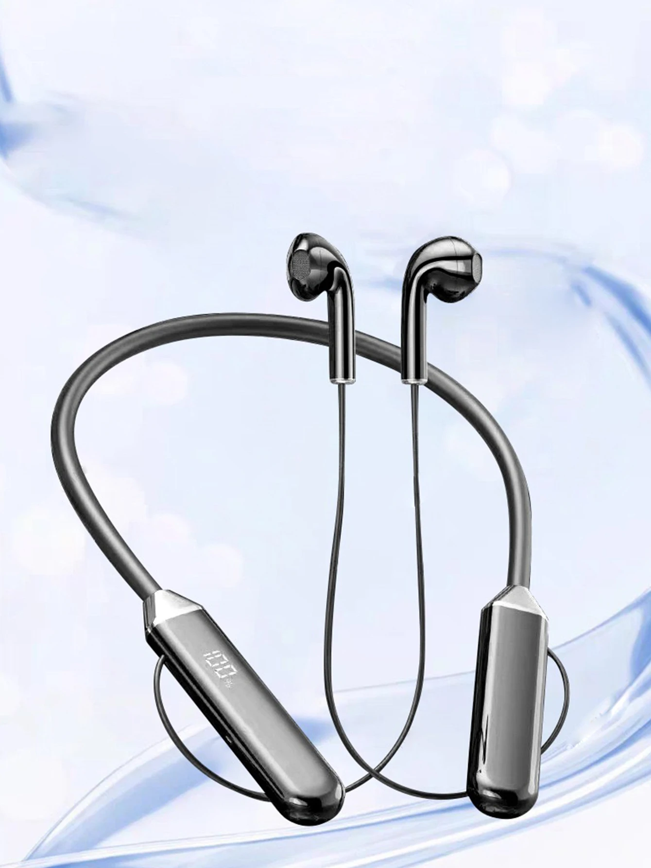 Smart digital display Bluetooth headset, rechargeable, long life, gaming/running neck wireless headset 3