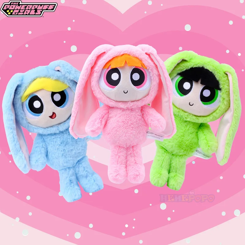 28cm Kawaii Bunny Dressed Powerpuff Girls Plush Toys Cute Blossom