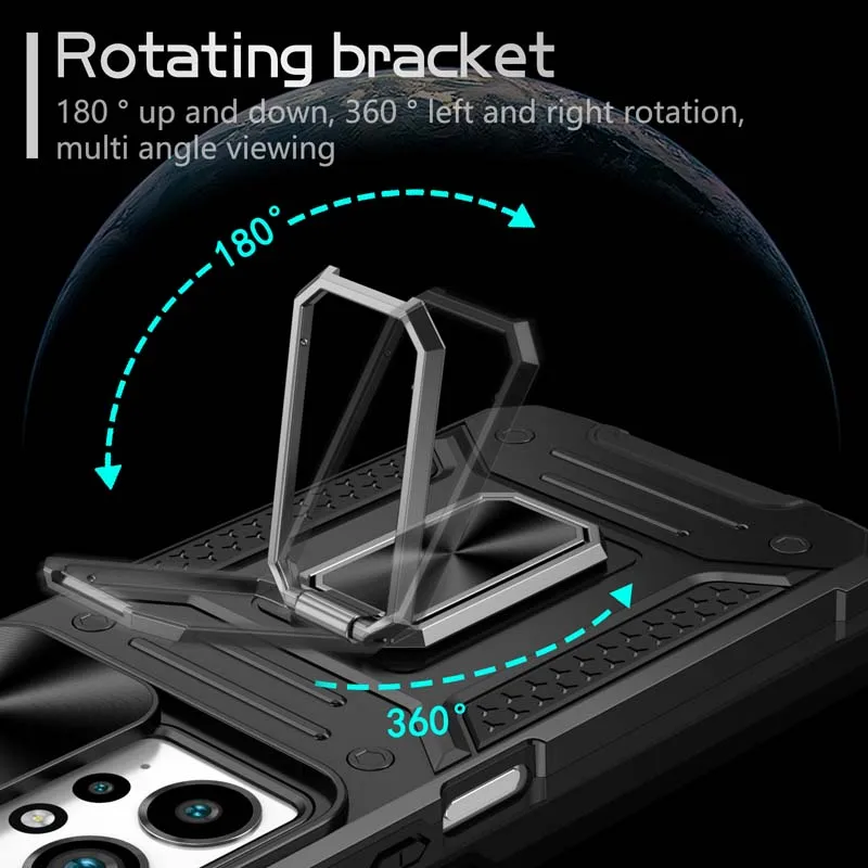 Slide Lens Camera Case For Xiaomi POCO F5 X5 Redmi Note 12 11 11S 11E Pro K60 5G Cover Shockproof Armor Protect Back_voghion.com