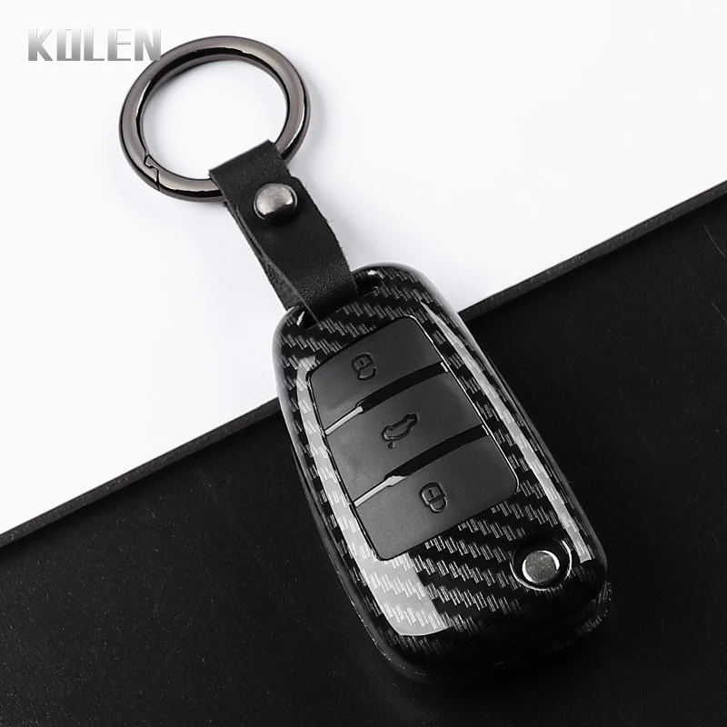 Premium ABS Carbon Fiber Car Key Case Cover