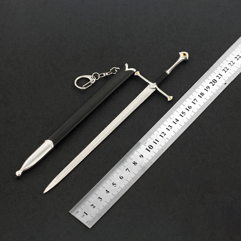 22cm Elves Aragorn Narthil Medieval Movies TV Metal Material Weapon Katana Samurai Sword Showpiece Ornament Crafts Gift Toy Game
