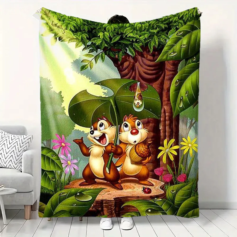 MINISO Chip 'n' Dale HD Print Blanket.Children Quilt Thicken Plush Nap Blanket Nap,Travel,Work,Living Room,Bedroom,Picnics,Gift