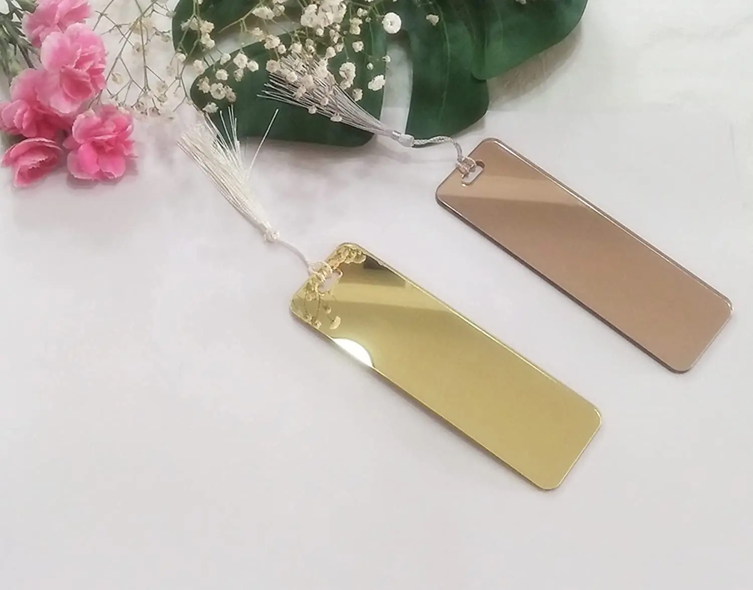 6x2” Rose Gold Acrylic Bookmark, 20 Pack