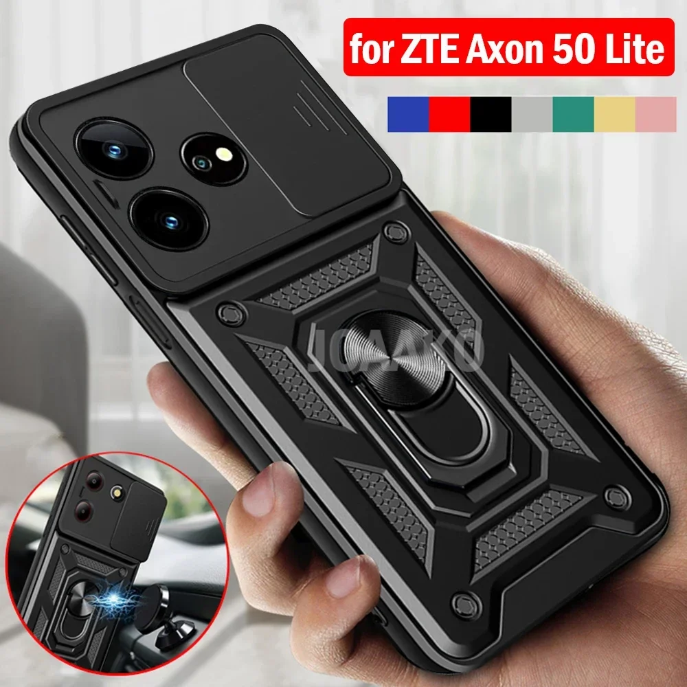 Phone Case Camera Protector Case Slide Camera Funda for ZTE Axon 50 Lite