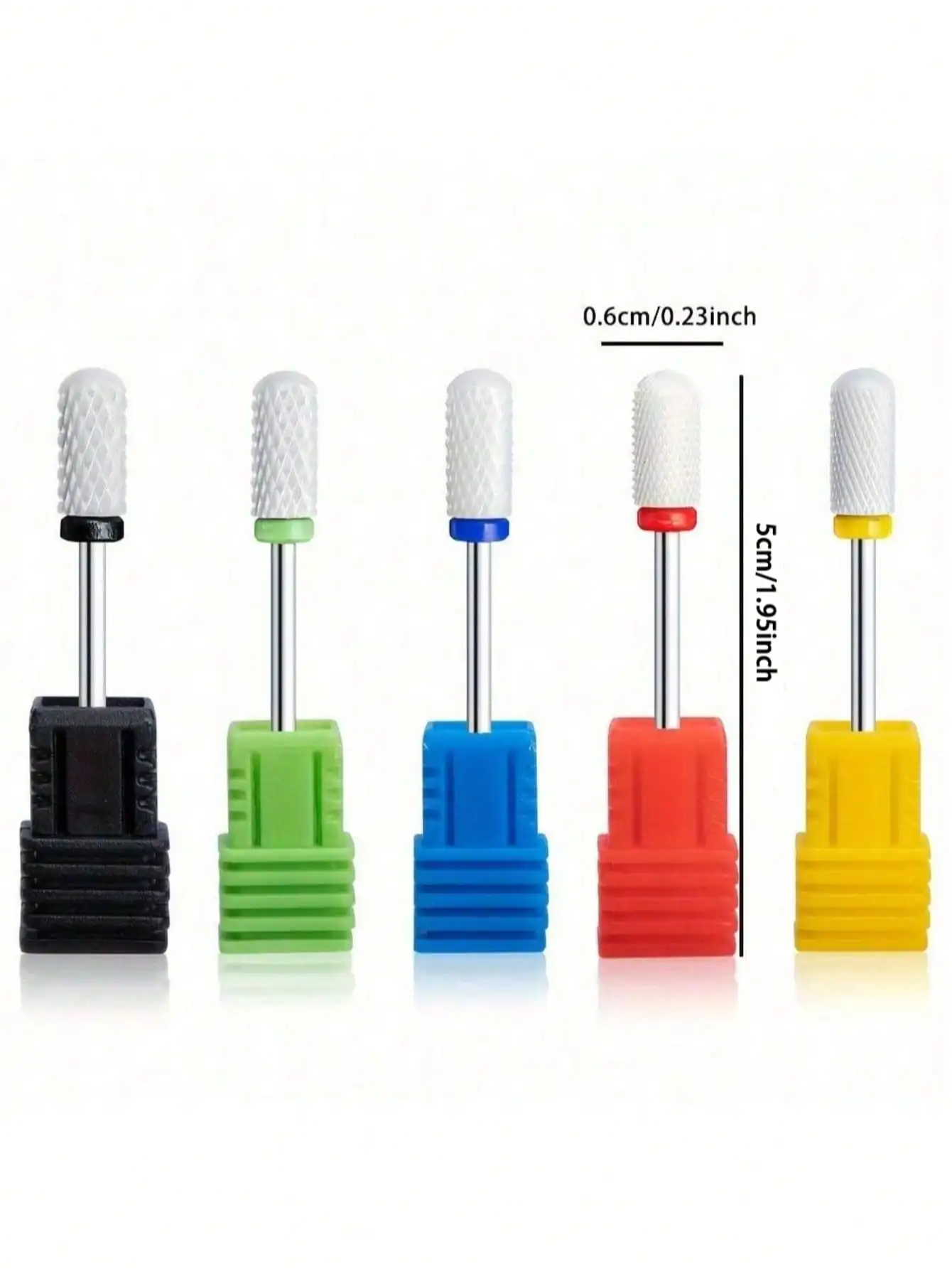 1 또는 5개/세트 세라믹 네일 드릴 비트, 아크릴 젤 제거용 다양한 그릿의 네일 폴리싱 비트, 매니큐어 페디큐어 도구