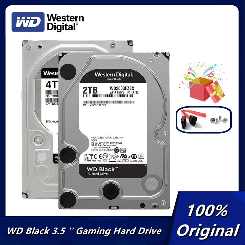 Western Digital Wd Black 4tb 6tb 8tb 1tb 2tb 3.5 ''gaming Hard Drive Hdd Device 7200rpm 6gb / S Hdd Original Portable Hard Drives -