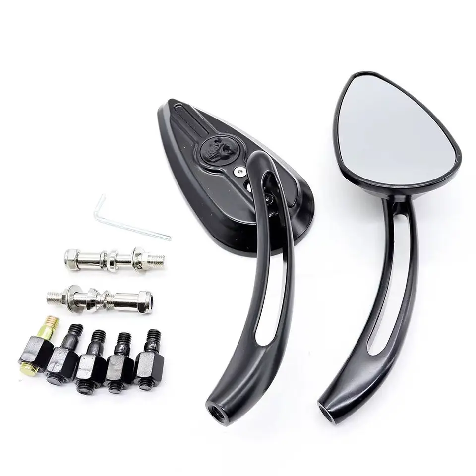 Motorcycle Skull Teardrop Achteruitkijkspiegel Side Spiegels Voor H