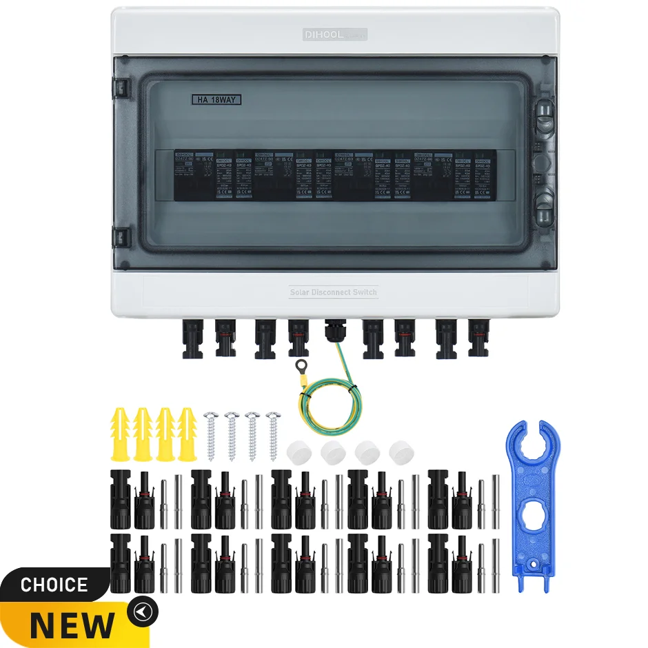 Solar Photovoltaic Combiner Box DC1000V 4 String in 4 out 15A 25A 40A Lightning Protection Overload Short Circuit