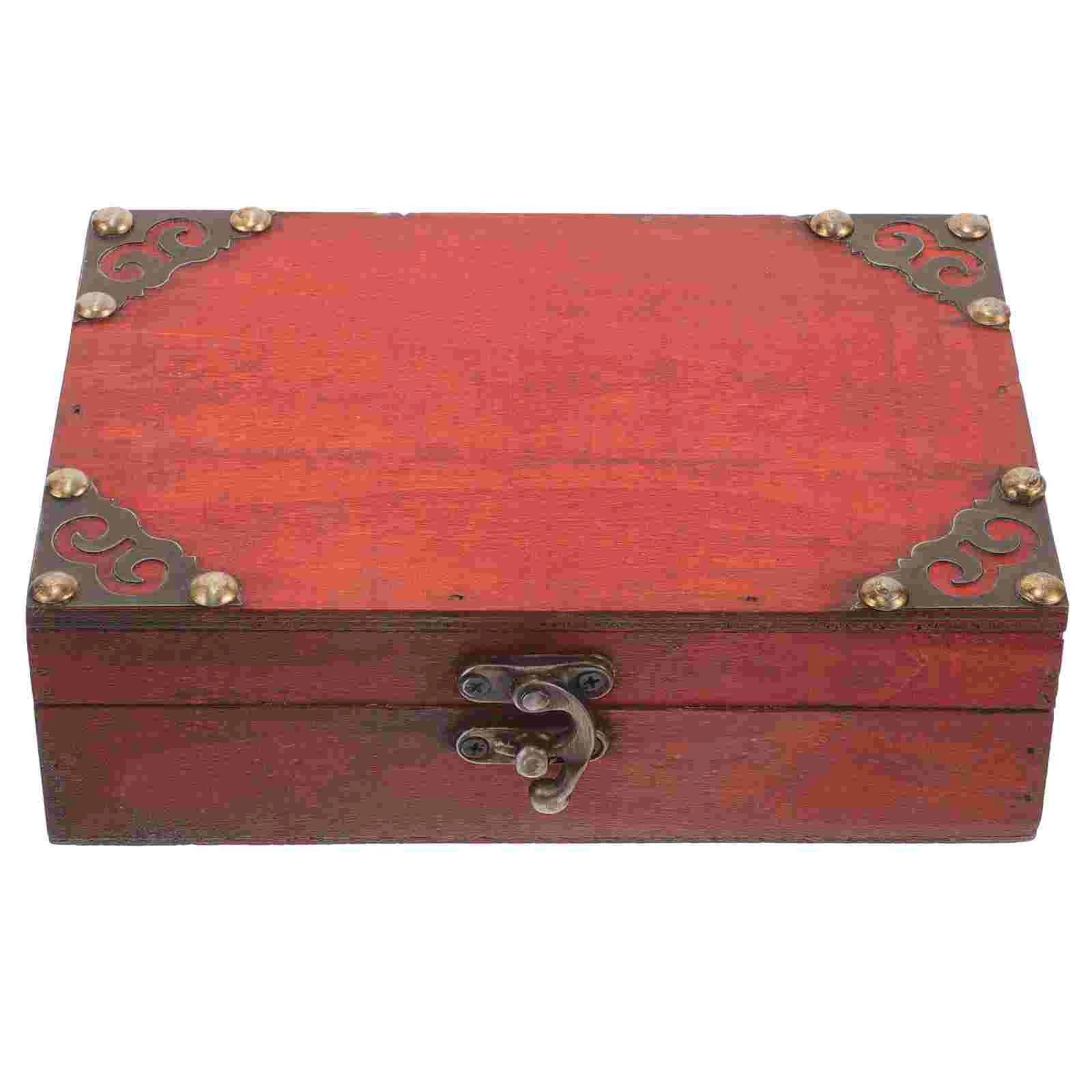 

Jewelry Retro Wooden Box Banquet Pirate Treasure Country Rustic Style Organizer Case