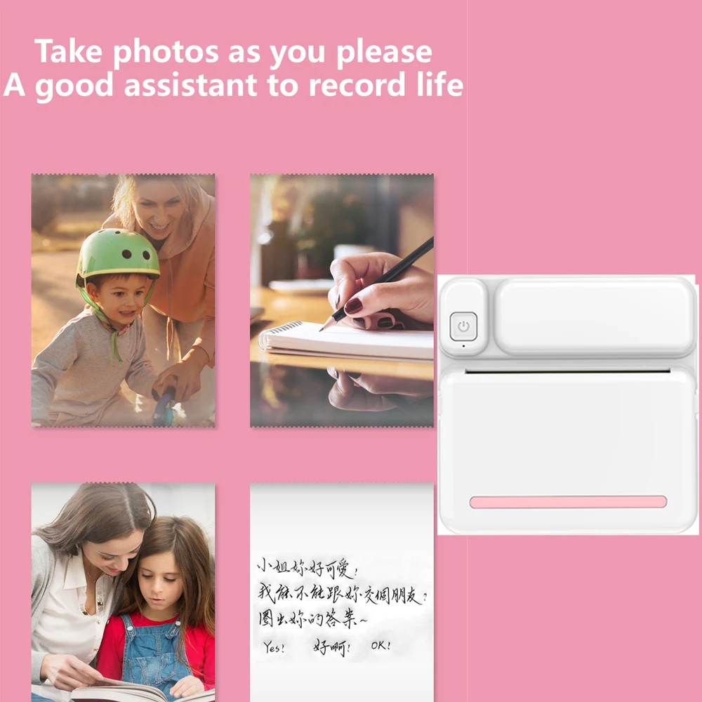 Mini Printer C19 Mini Printer Portable Thermal Printer Photo Pocket Thermal Label 58mm Printing Wireless Bluetooth Android IOS