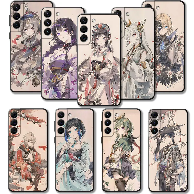 Genshin Impact Game Ayaka Xiao Custodia Per Telefono Per Samsung Galaxy S24 S23 S22 S21 S20 Fe Ultra S10 Plus Note 20Ultra 10 Plus Cover