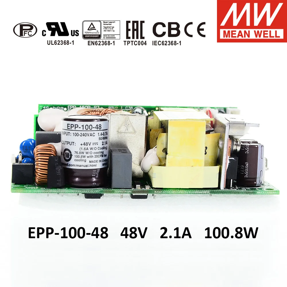 

Taiwan MEAN WELL EPP-100-48 100W 48V 2.1A PFC Bare Board Switching Power Supply Low Loss High Efficiency Meanwell EPP-100