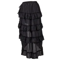 Women Vintage Gothic Long Skirt Sexy High-Low Ruffles Elasticity Pleated Corset Skirts Steampunk Party Pirate Cosplay Costume - Image 4
