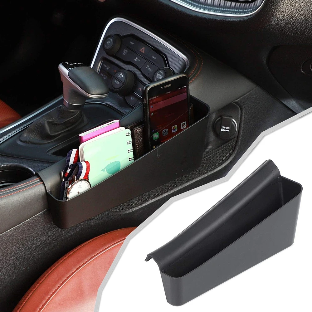

Center Console Shifter Storage Box for Dodge Challenger 2015-2023 Interior Accessories Gear Shift Side Tray Organizer