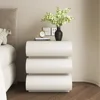 Nightstand with 3 Solid Drawers Leather Bedside Table for Bedroom Wood Nightstand 1