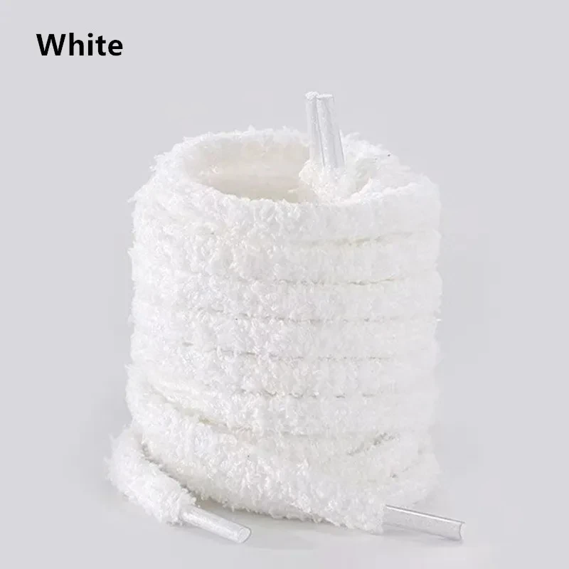 Schöne DIY flauschige Schnürsenkel Beflockung Blume Schuhschnallen Creme Puffs Schuhe Blume für Sport Casual Sneakers Schuhe Schneestiefel – Detail 4