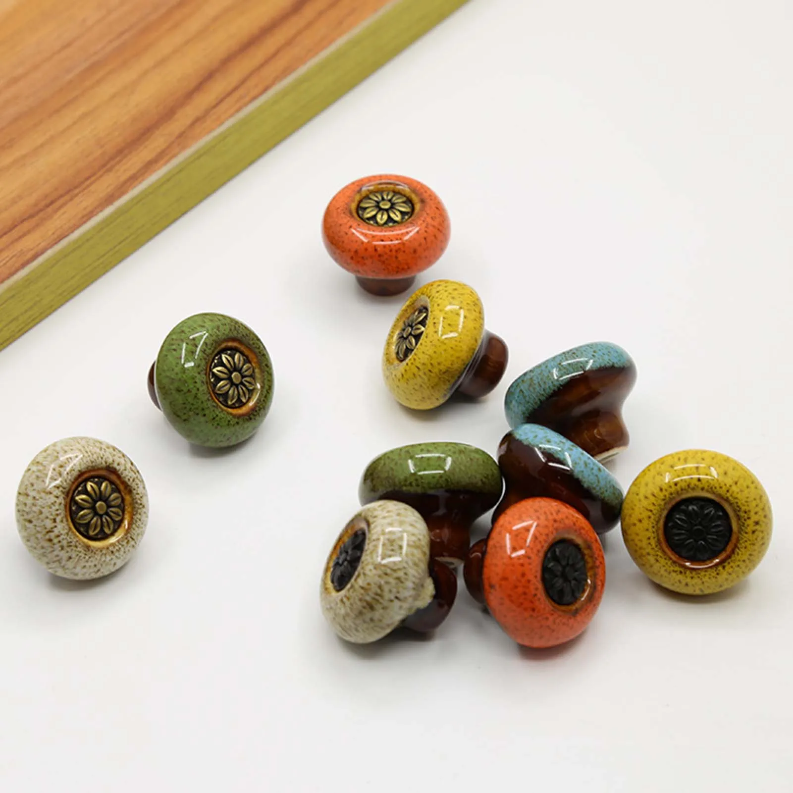 Vintage Nordic Decoration Handle Zinc Alloy Retro Pattern Small Handle Wardrobe Wine Drawer Cabinet DIY Decorations 5pcs