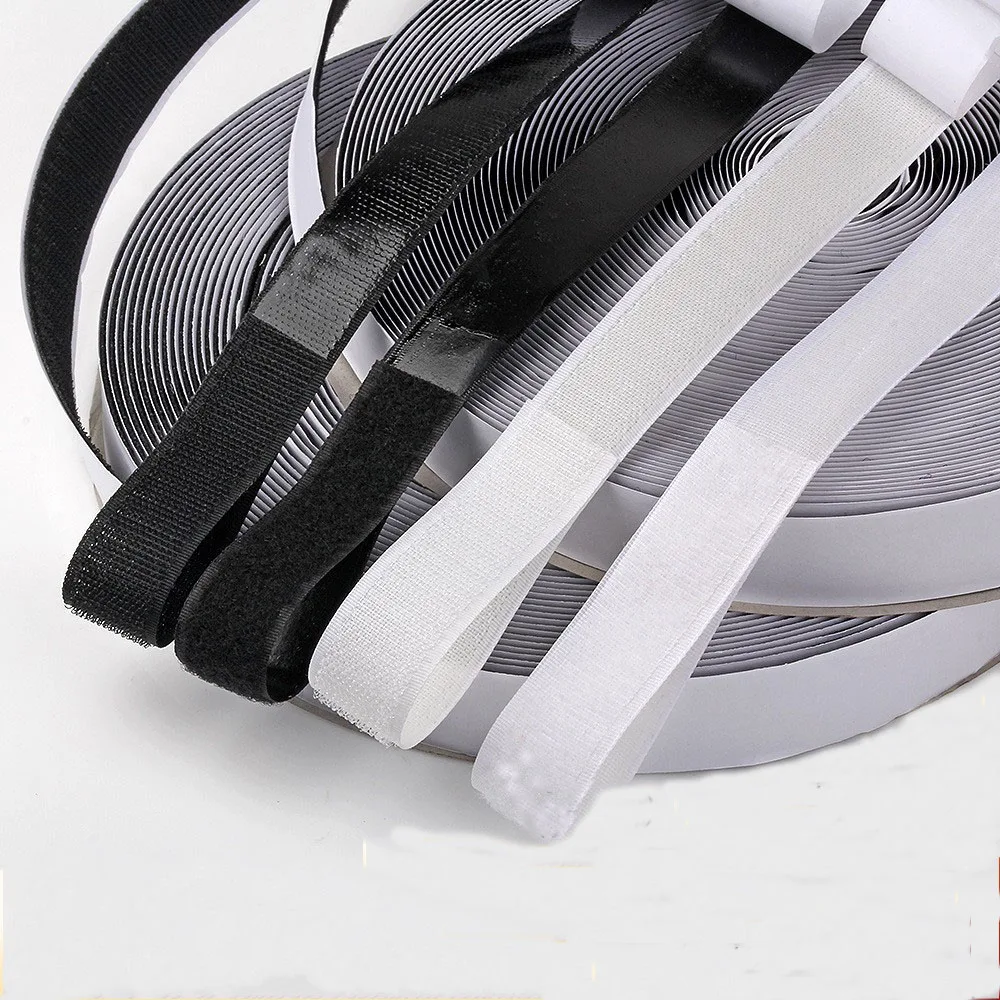 5M/Pairs Self Adhesive Hook and Loop Tape Fastener Strips Interlocking  Nylon Fabric Hook Loop Sticky