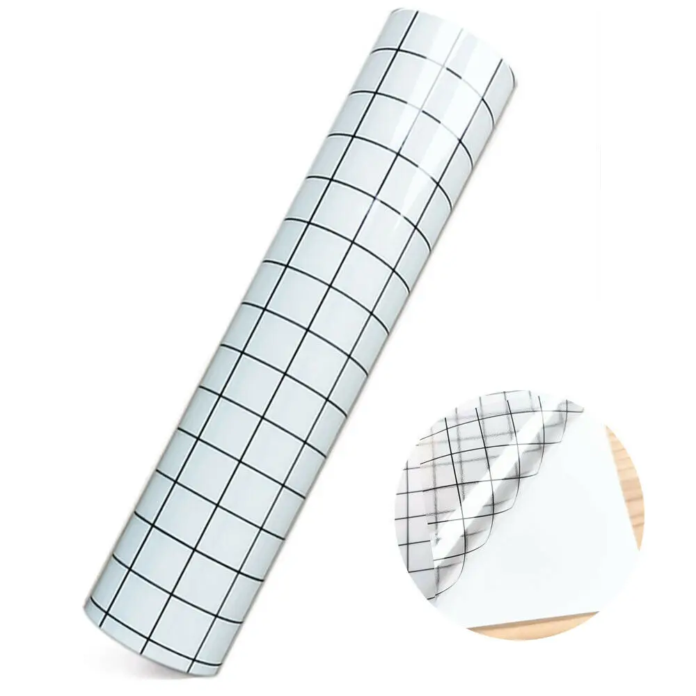 Transfer Tape with Black Grid Line High Viscosity Transfer Film for Crciut Permanent Vinyl for Mug Decor Easy to Transfer & Peel