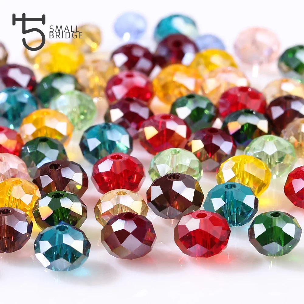 

4 6 8mm Czech Rondelle Crystal Beads AB Color Faceted Glass Beads Loose Spacer Beads for Jewelry Making DIY Bracelet Necklace