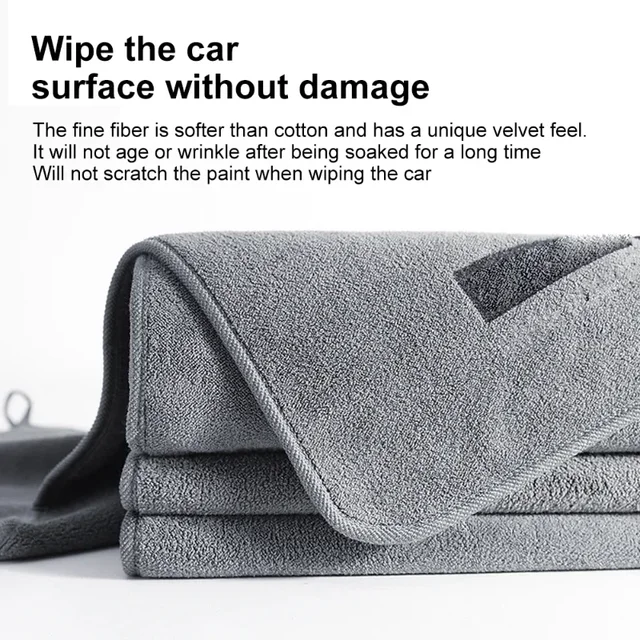 Microfiber Car Wash Towel Soft Drying Auto Body Towels Double Layer Plush Thicken Rags Absorbent Care Cleaning Polishing Cloths 3