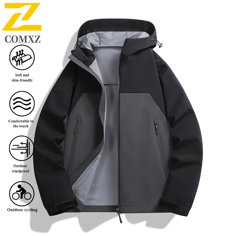"EiAO Windbreaker Couple's Spring   Waterproof Windproof Fashion Outdoor Jacket for Hiking Camping Fishing Trendy All-Purpose