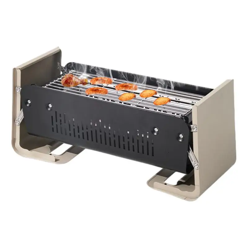 

Барбекю-гриль, барбекю-гриль, маленький настольный уличный маленький гриль на древесном угле для двора, кемпинга, лодки, мгновенно складной и простой